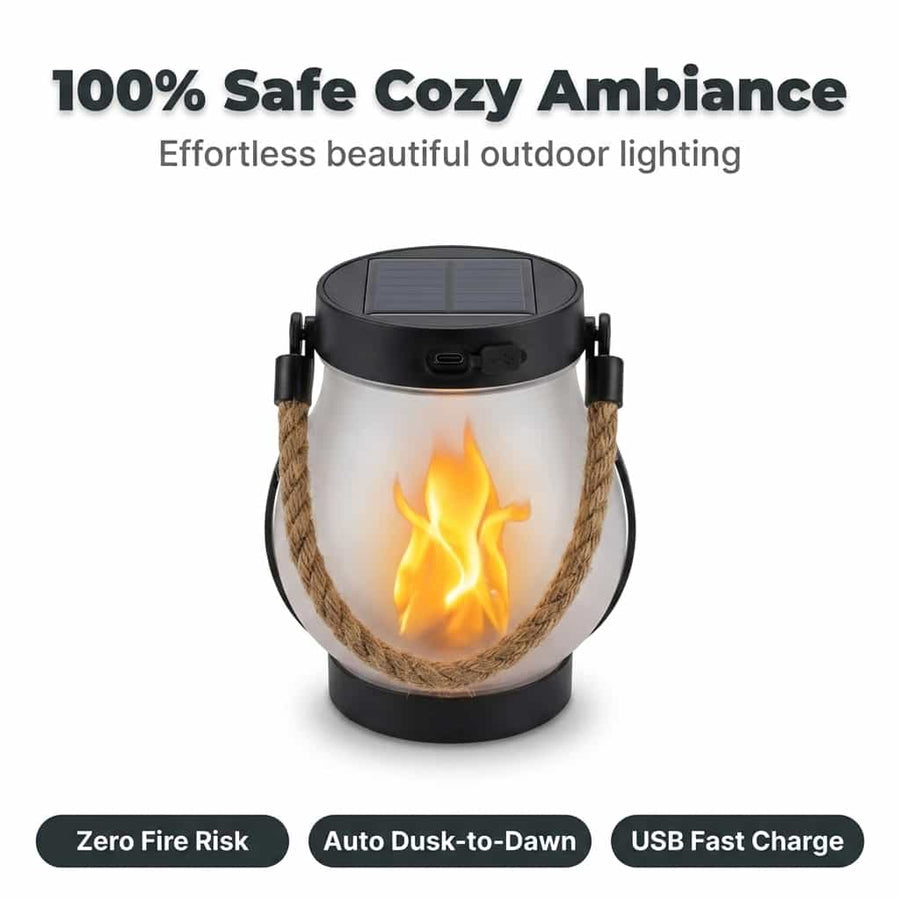 Solar flame lantern