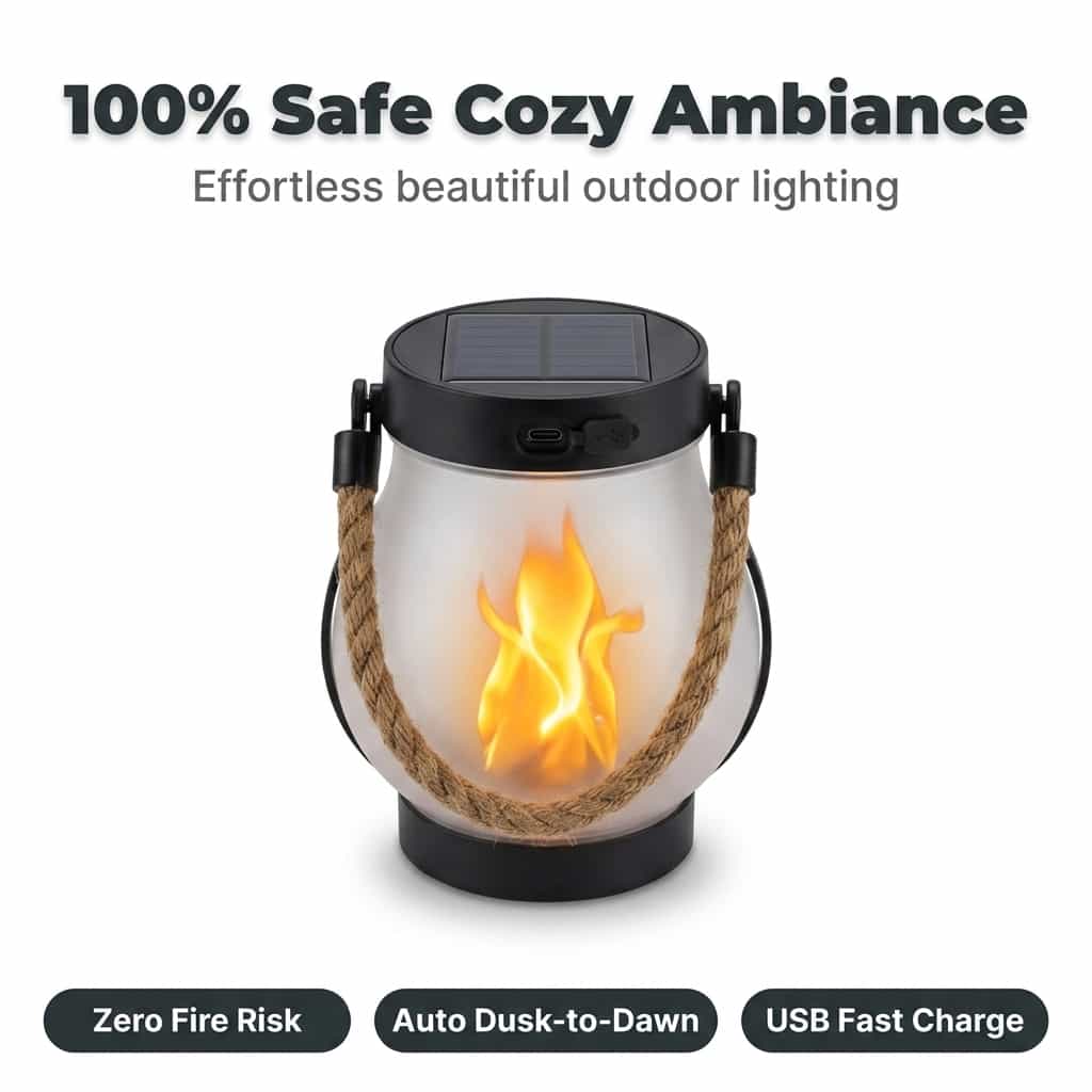 Solar flame lantern