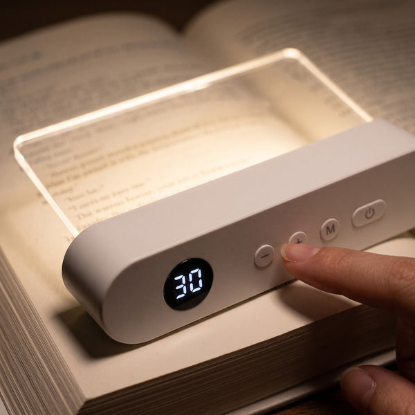 Timer display on the base of the reading light
